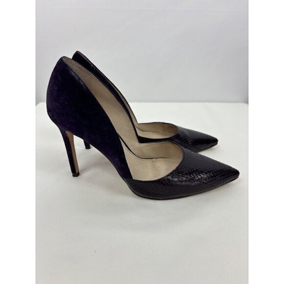 Louise et Cie Hermosah Pumps Heels Purple Suede Snakeskin Embossed 7.5 M 7.5M - Picture 8 of 8